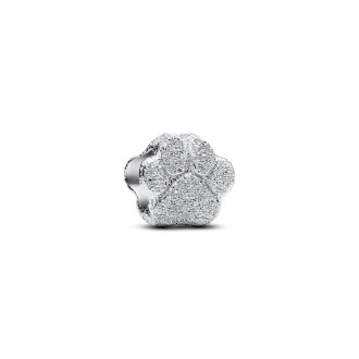 Textured paw sterling silver mini charm