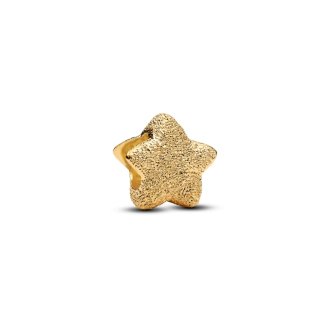 Textured star 14k gold-plated mini charm