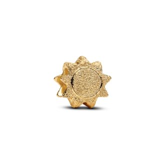Textured sun 14k gold-plated mini charm