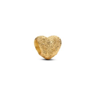 Textured heart 14k gold-plated mini charm
