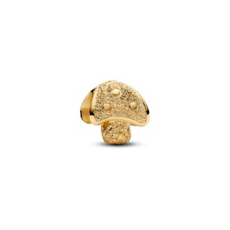 Textured mushroom 14k gold-plated mini charm