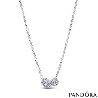 Sterling silver collier with clear cubic zirconia