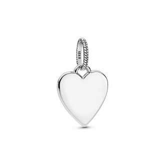 Engravable heart sterling silver pendant