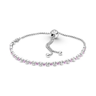 Pink & Clear Sparkle Slider Bracelet