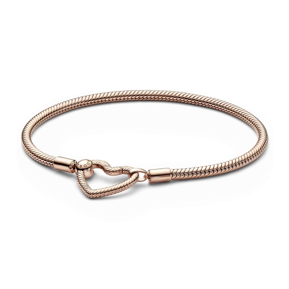Pandora Moments Heart Closure Snake Chain Bracelet | Official