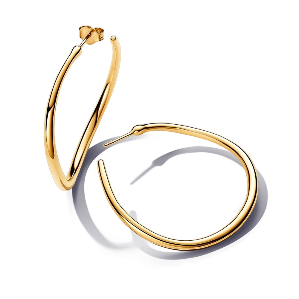Organically Shaped 42 mm Open Hoop Earrings | Official Pandora™ Malta