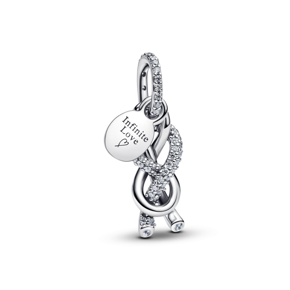 Pavé Infinity Knot Dangle Charm | Official Pandora™ Malta
