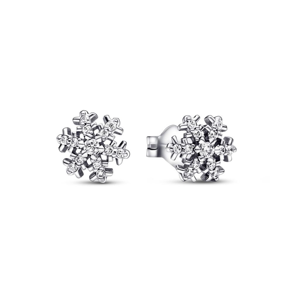 Sparkling Snowflake Stud Earrings | Official Pandora™ Malta