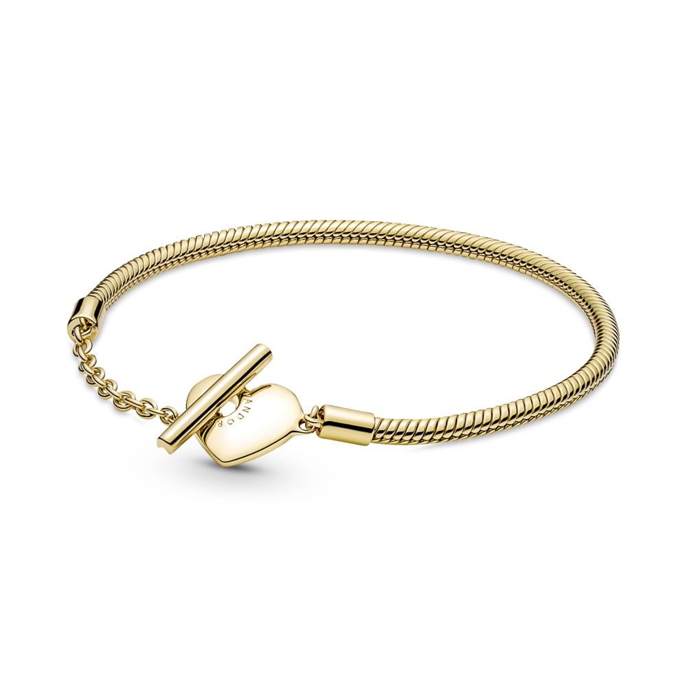 Heart T-Bar Snake Chain Bracelet | Official Pandora™ Malta