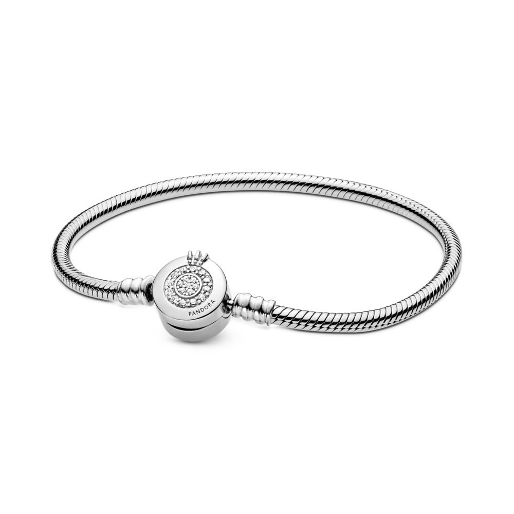 Pandora Moments Sparkling Crown O Snake Chain Bracelet | Official