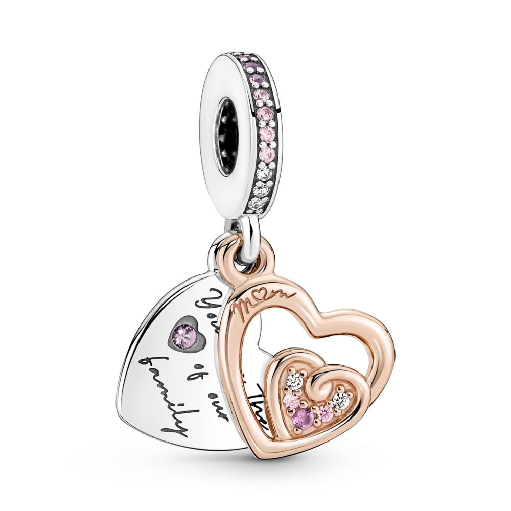 Entwined Infinite Hearts Double Dangle Charm Official Pandora™ Malta