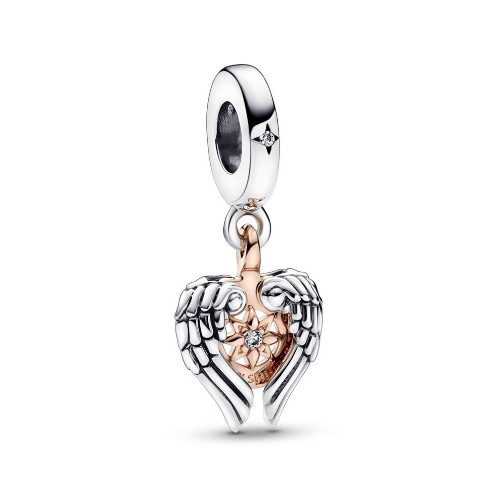 Celestial Compass Angel Wings Dangle Charm Official Pandora™ Malta