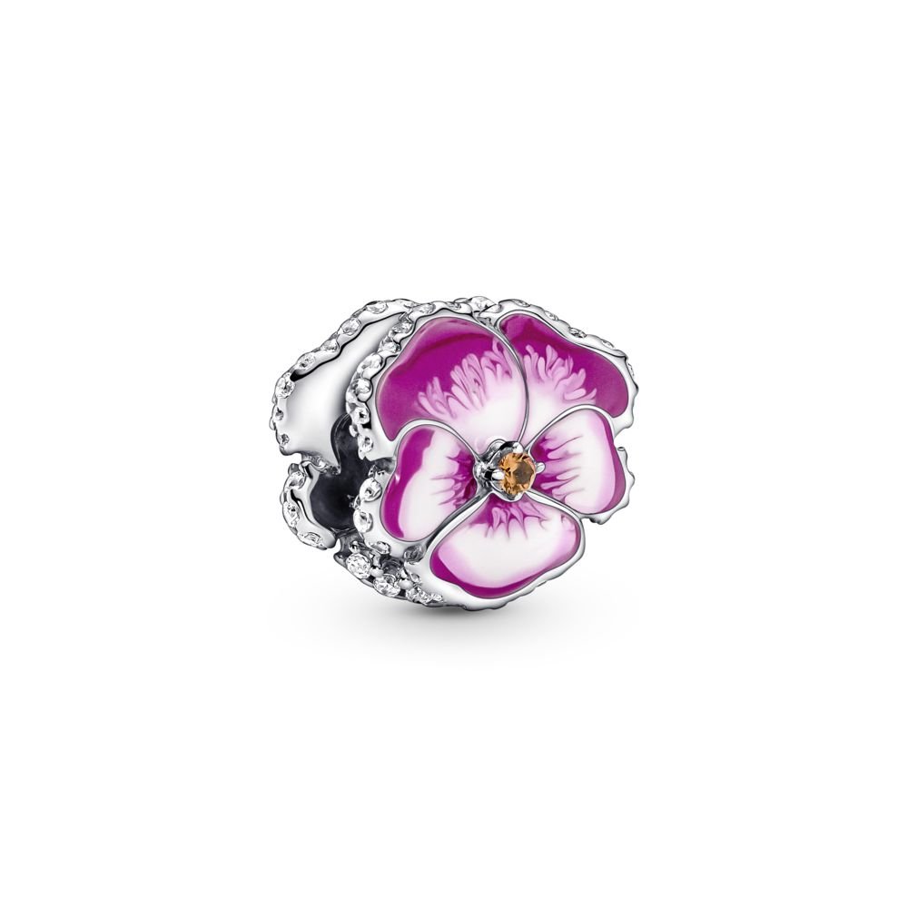 Pink Pansy Flower Charm | Official Pandora™ Malta
