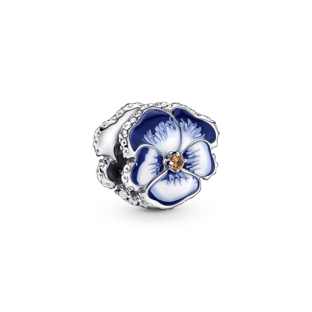 Blue Pansy Flower Charm | Official Pandora™ Malta