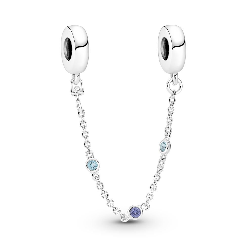 Triple Blue Stone Safety Chain | Official Pandora™ Malta