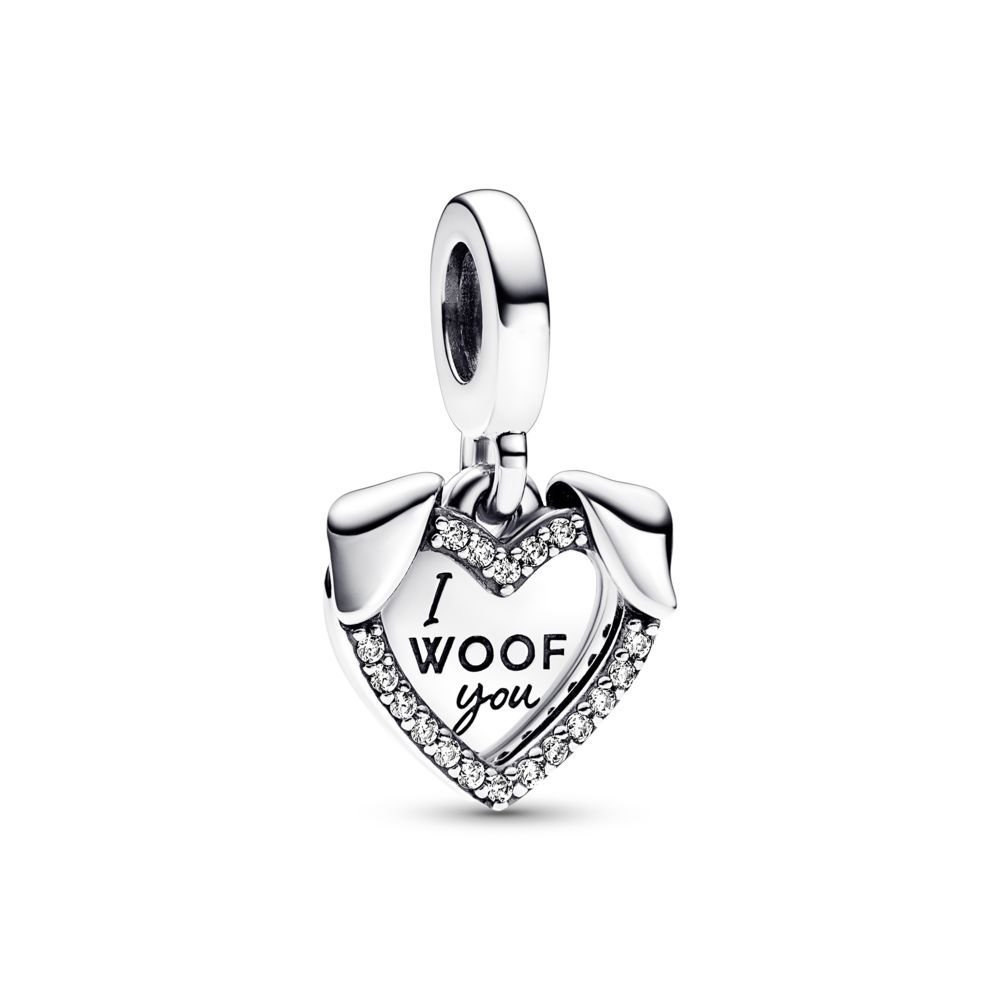 Heart & Dog Double Dangle Charm | Official Pandora™ Malta