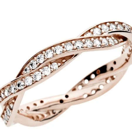 Pandora sparkling twisted lines ring store
