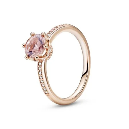 Pink Sparkling Crown Solitaire Ring Official Pandora™ Malta