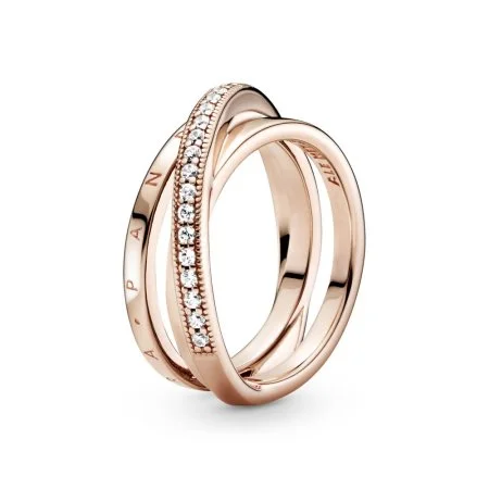 Crossover Pavé Triple Band Ring Official Pandora™ Malta