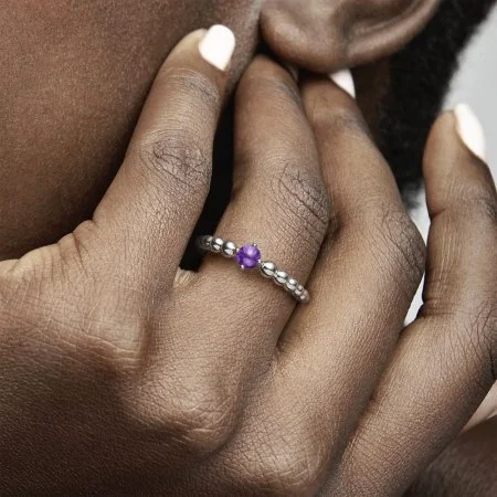 February Birthstone Beaded Ring Official Pandora Malta