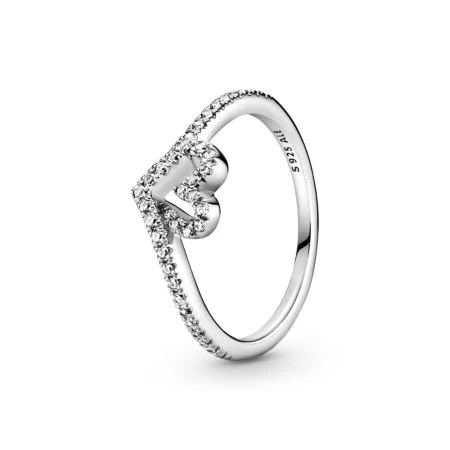 Sparkling Wishbone Heart Ring Official Pandora™ Malta