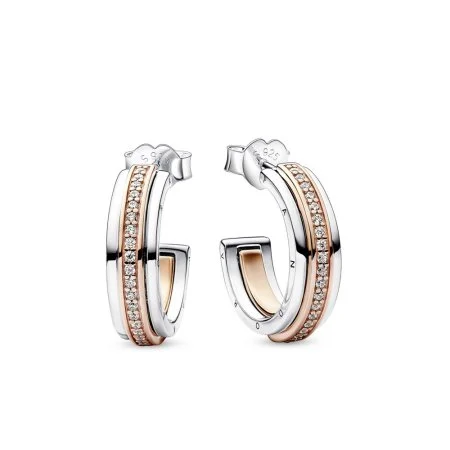 Pandora two tone signature earrings outlet