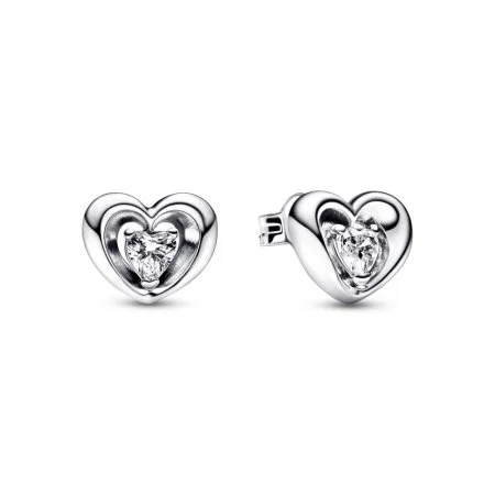 Radiant Heart Floating Stone Stud Earrings Official Pandora™ Malta