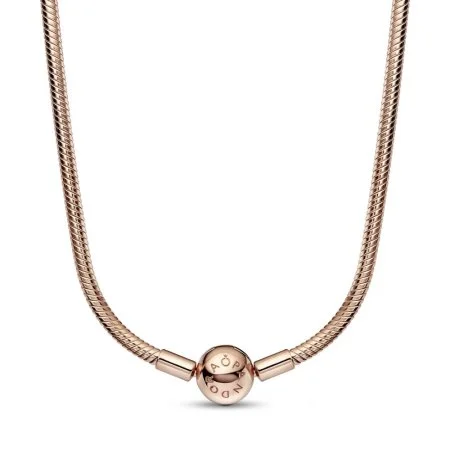 Snake chain 14k rose gold-plated necklace | Official Pandora™ Malta
