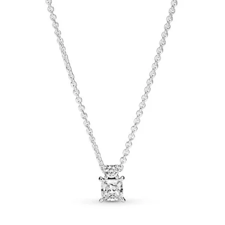 Pandora sparkling square halo pendant sales