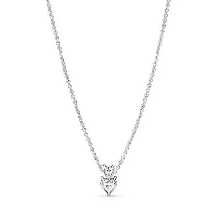 Double Heart Pendant Sparkling Collier Necklace Official Pandora