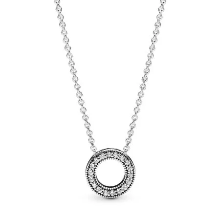Pandora Logo Pavé Circle Collier Necklace Official Pandora™ Malta