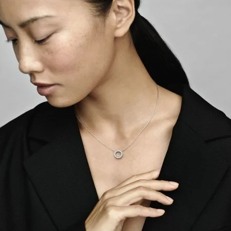 Pave Circle Collar Locket Pandora Pandora Logo Pavé Circle