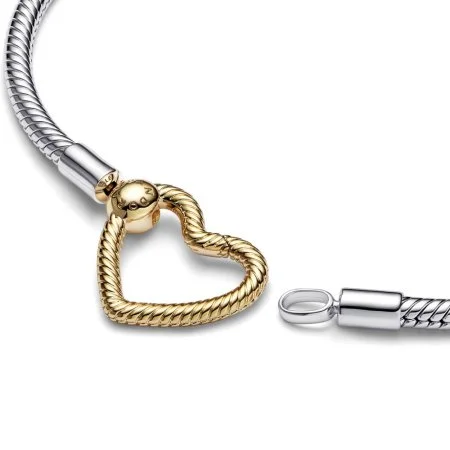 Pandora Moments Heart Closure Snake Chain Bracelet Official