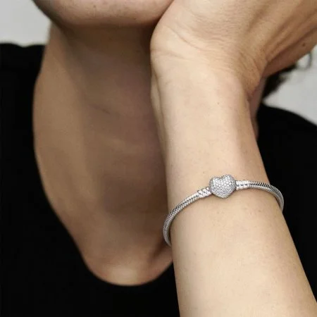 Pandora pave heart bracelet deals