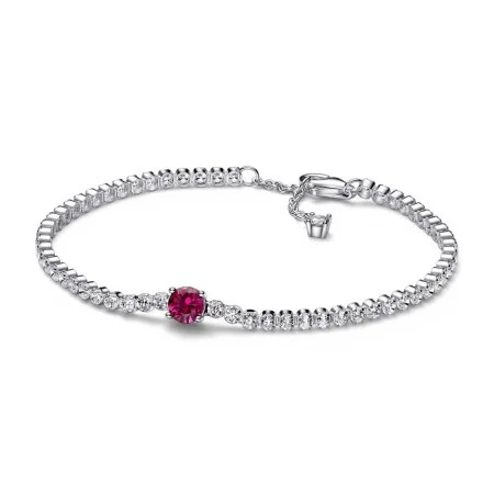 Red Sparkling Round Pavé Tennis Bracelet Official Pandora™ Malta