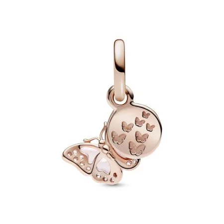 Pink Butterfly Quote Double Dangle Charm Official Pandora Malta