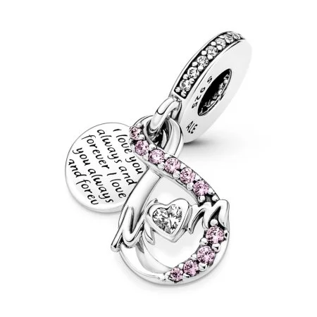 Mum Infinity Pavé© Double Dangle Charm Official Pandora™ Malta