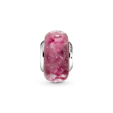 Wavy Fancy Pink Murano Glass Charm Official Pandora™ Malta