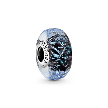 Wavy Dark Blue Murano Glass Ocean Charm Official Pandora™ Malta