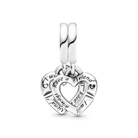 Linked Sister Hearts Split Dangle Charm Official Pandora Malta