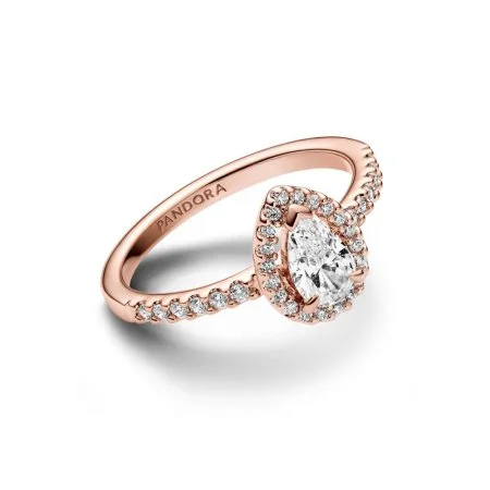 Sparkling Pear Halo Ring Official Pandora Malta