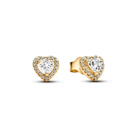 Sparkling Elevated Heart Stud Earrings Official Pandora™ Malta