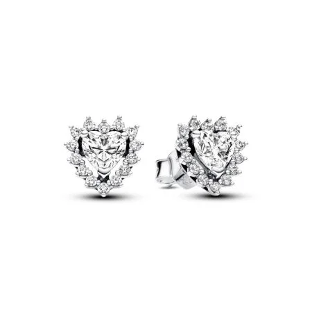 Sparkling Heart Halo Stud Earrings Official Pandora™ Malta