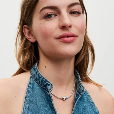 Pandora Moments Heart Clasp Snake Chain Necklace Official