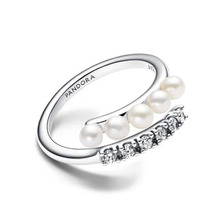 Treated Freshwater Cultured Pearls Pavé Open Ring Official