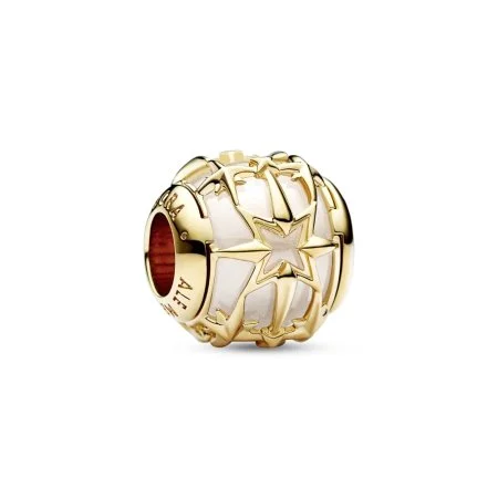 Venus planet 14k gold-plated charm with white cubic zirconia