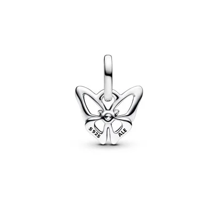 Butterfly sterling silver mini dangle with clear cubic zirconia