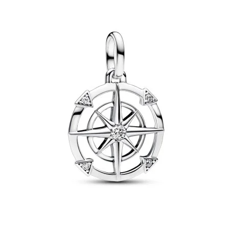 Club Charm Compass Necklace Pandora Compass Sterling Silver Medallion With  Clear Cubic Zirconia