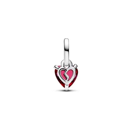 Heart sterling silver mini dangle with cherries jubilee red