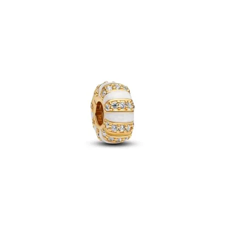 14k gold-plated clip with clear cubic zirconia, shimmering white